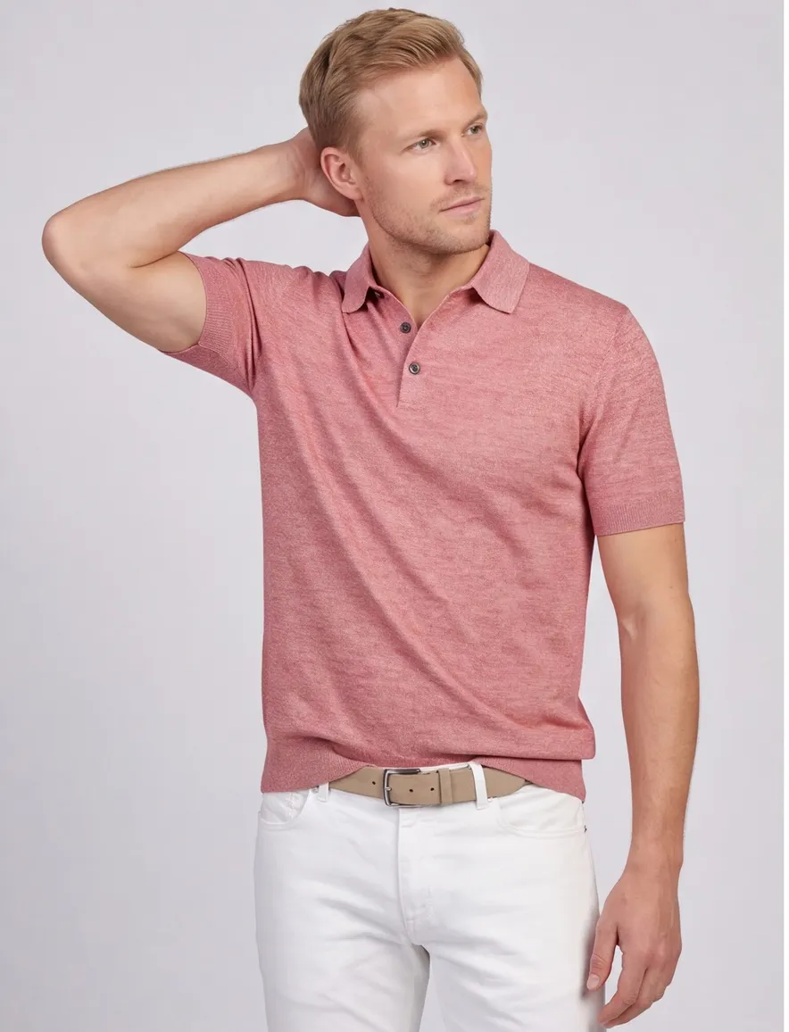 Barbour Buston polo rood korte mouw normale fit