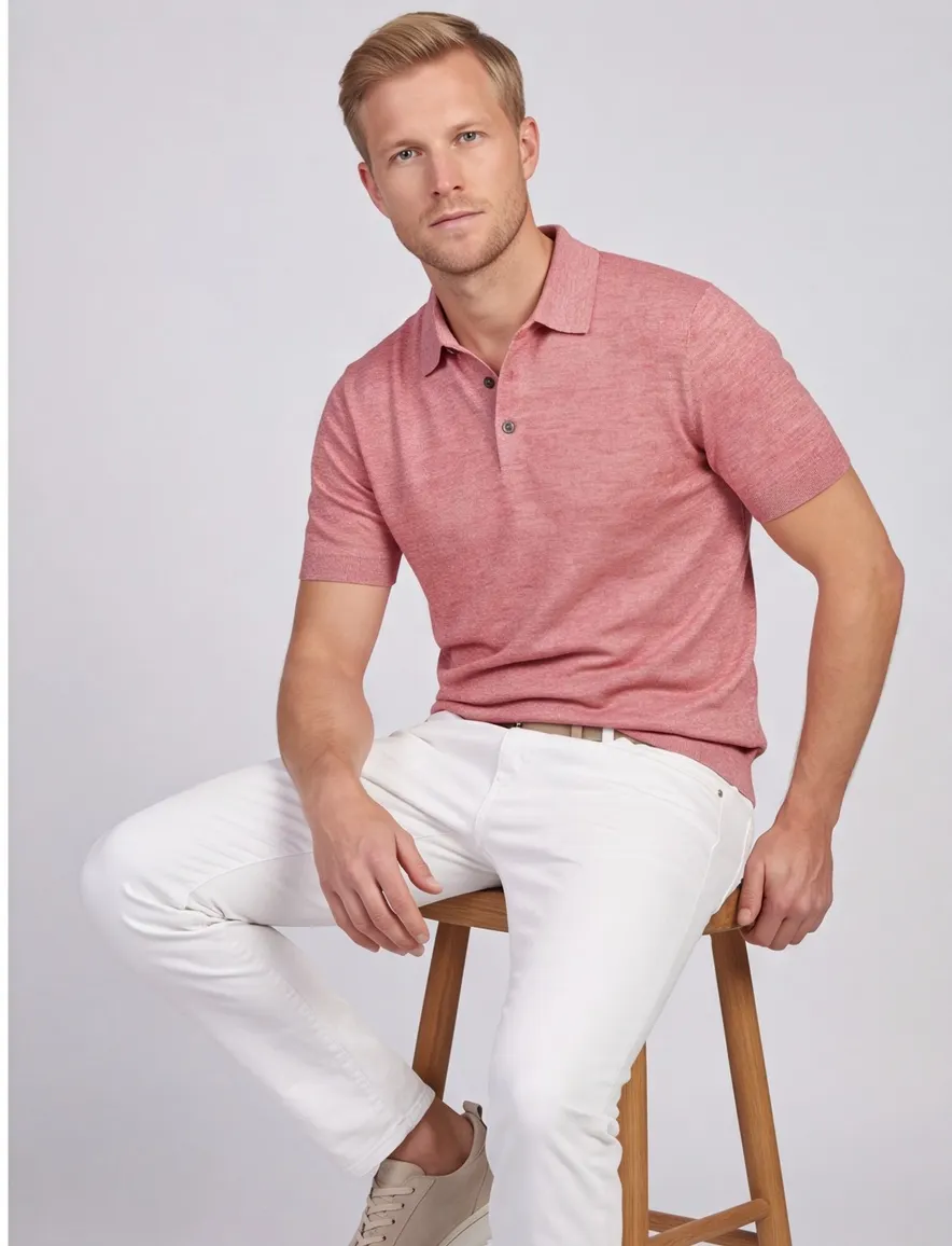 Barbour Buston polo rood korte mouw normale fit