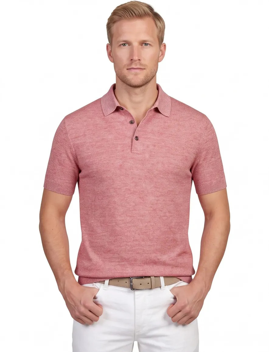 Barbour Buston polo rood korte mouw normale fit