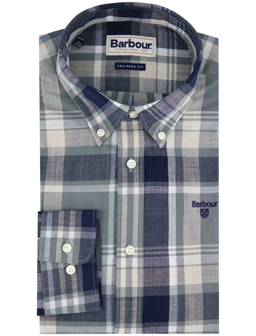 Barbour overhemd groen Tailored Fit 100% katoen