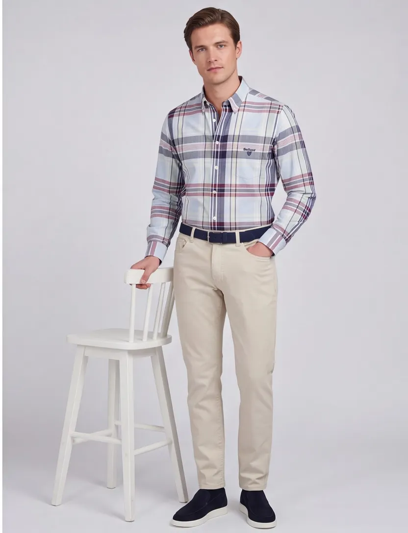 Barbour overhemd geruit button down Tailored Fit