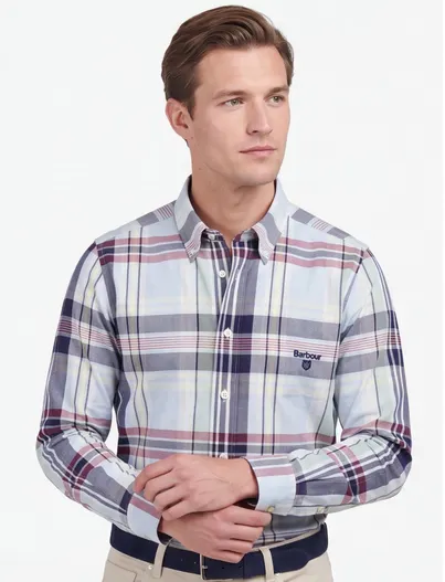 Barbour Barbour overhemd lichtblauw button down Tailored Fit