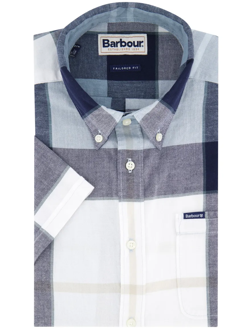 Barbour overhemd donkerblauw ruit Tailored Fit