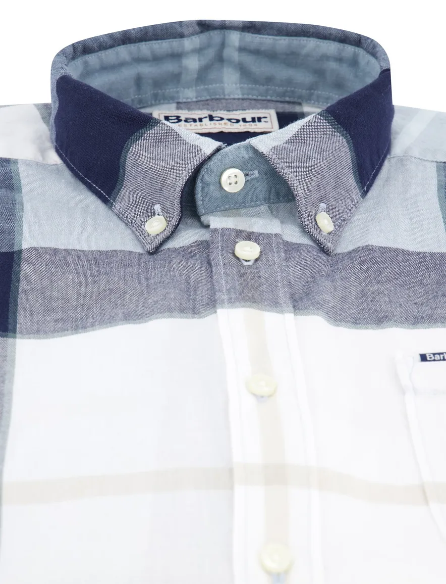 Barbour overhemd donkerblauw ruit Tailored Fit