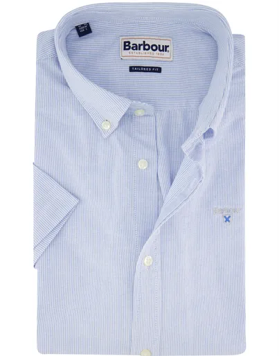 Barbour Barbour overhemd korte mouw blauw gestreept korte mouw
