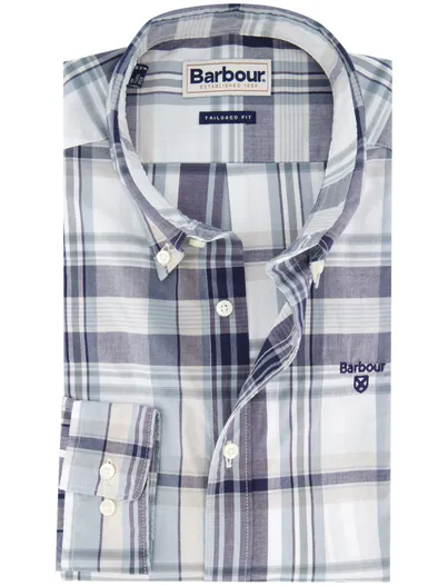 Barbour Barbour overhemd wit/blauw geruit katoen