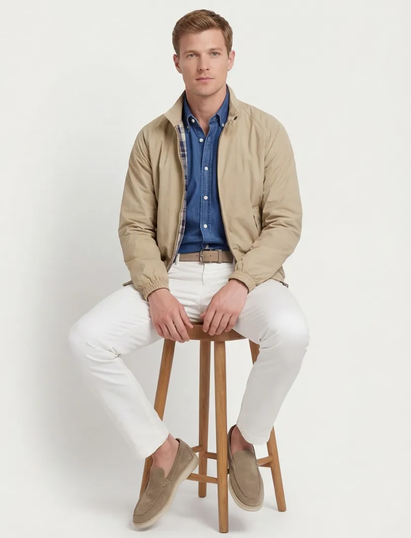 Barbour tussenjas beige polyamide