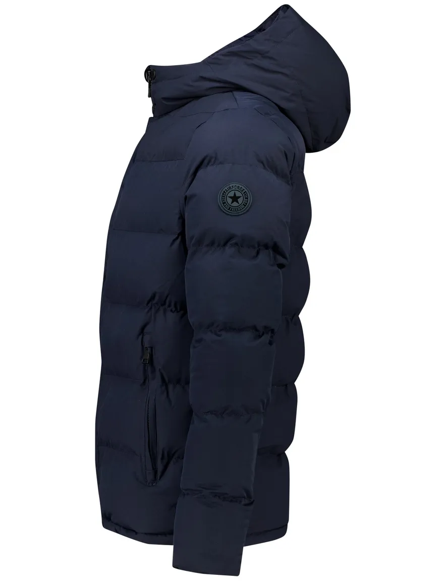 Airforce winterjas gewatteerd donkerblauw