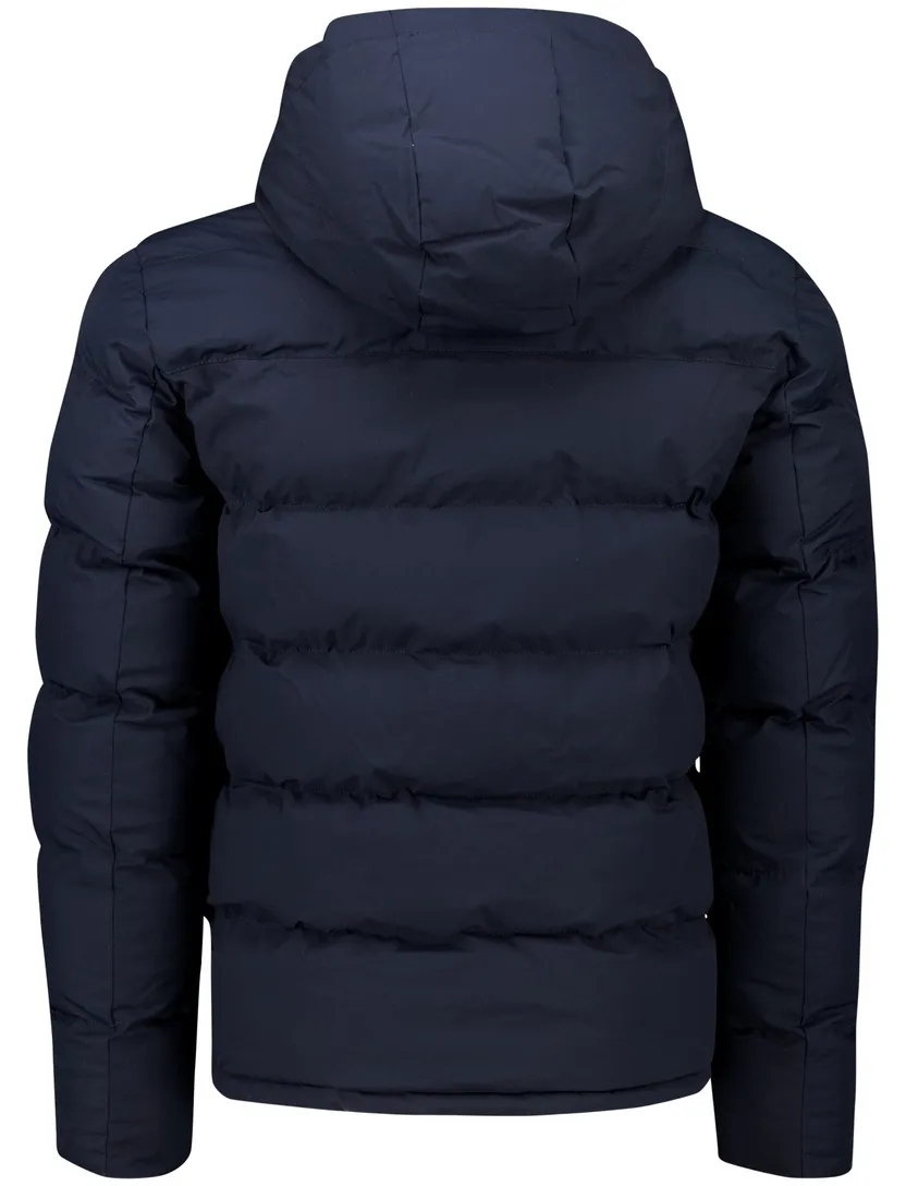winterjas Airforce gewatteerd effen donkerblauw normale fit