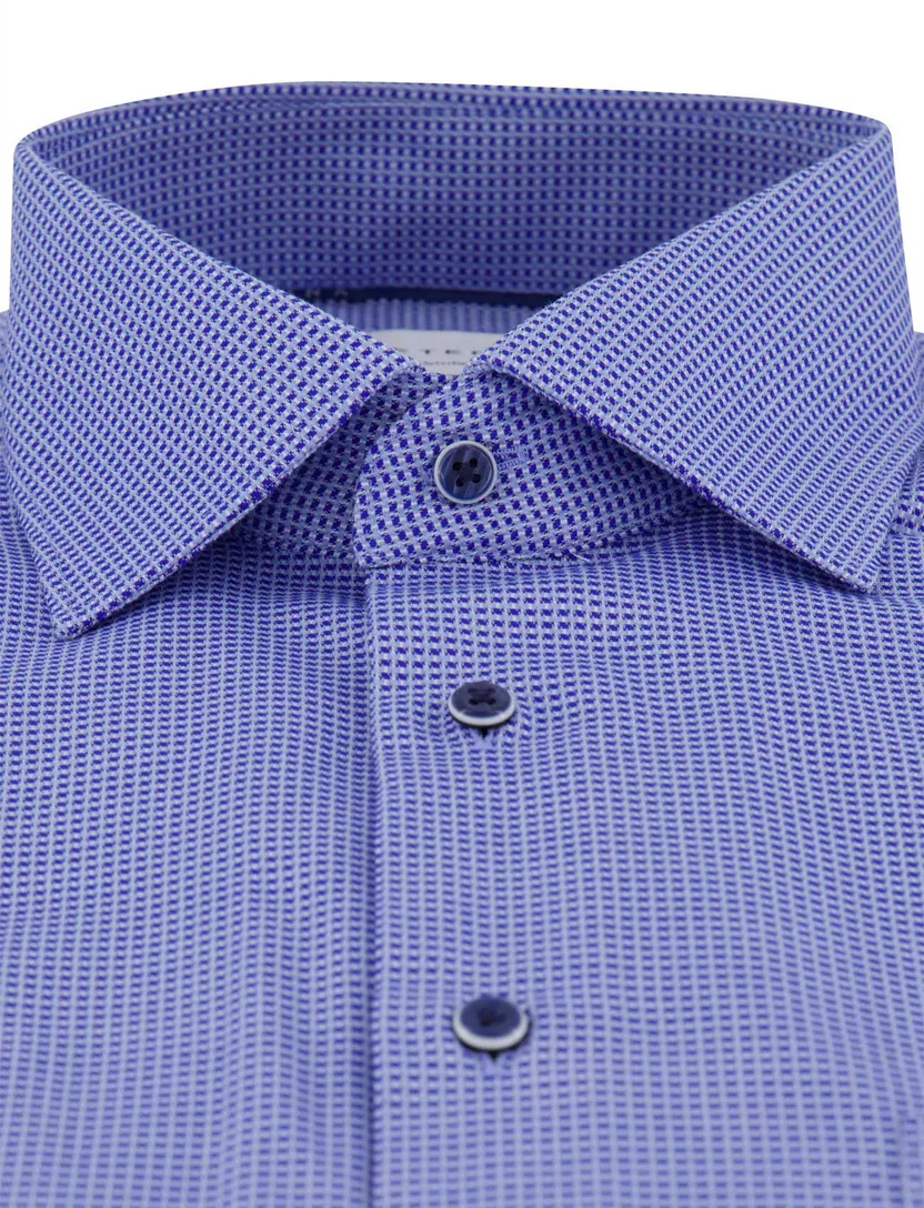 overhemd Eterna Comfort fit blauw geprint