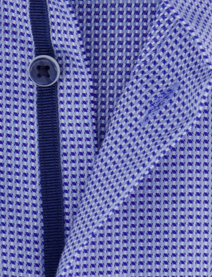overhemd Eterna Comfort fit blauw geprint