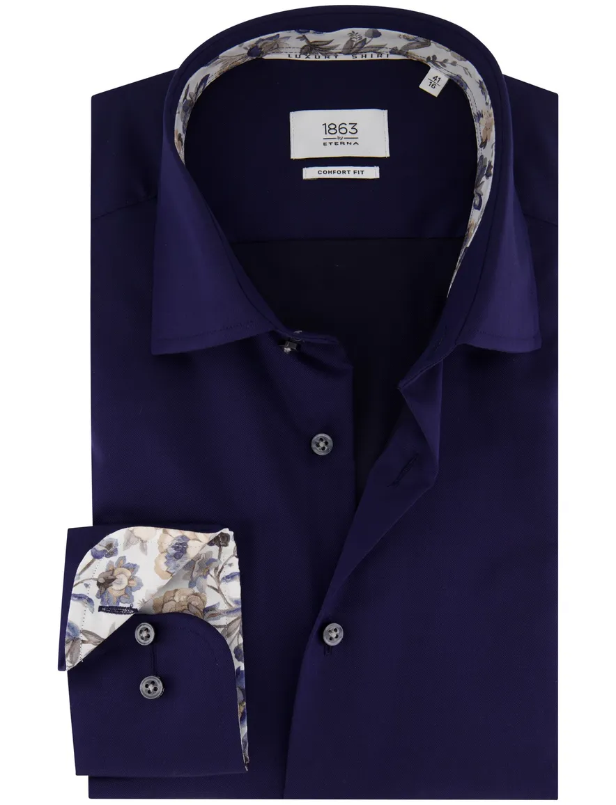 Eterna Luxury overhemd Comfort Fit donkerblauw