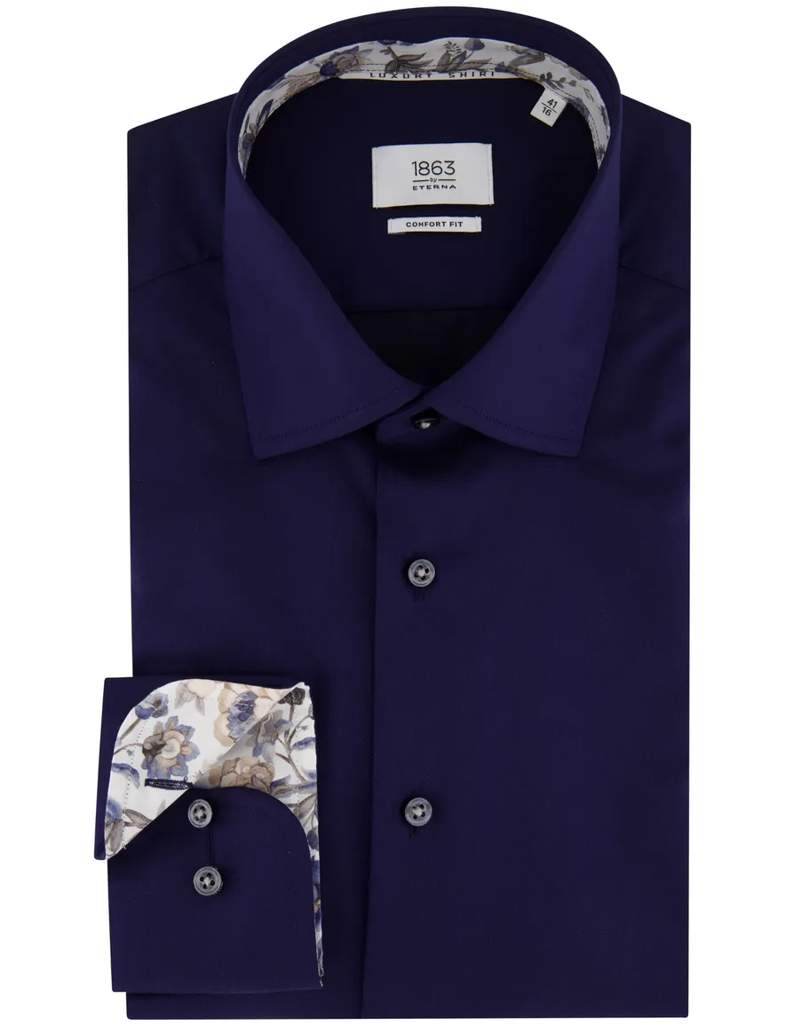 Eterna Luxury overhemd Comfort Fit donkerblauw
