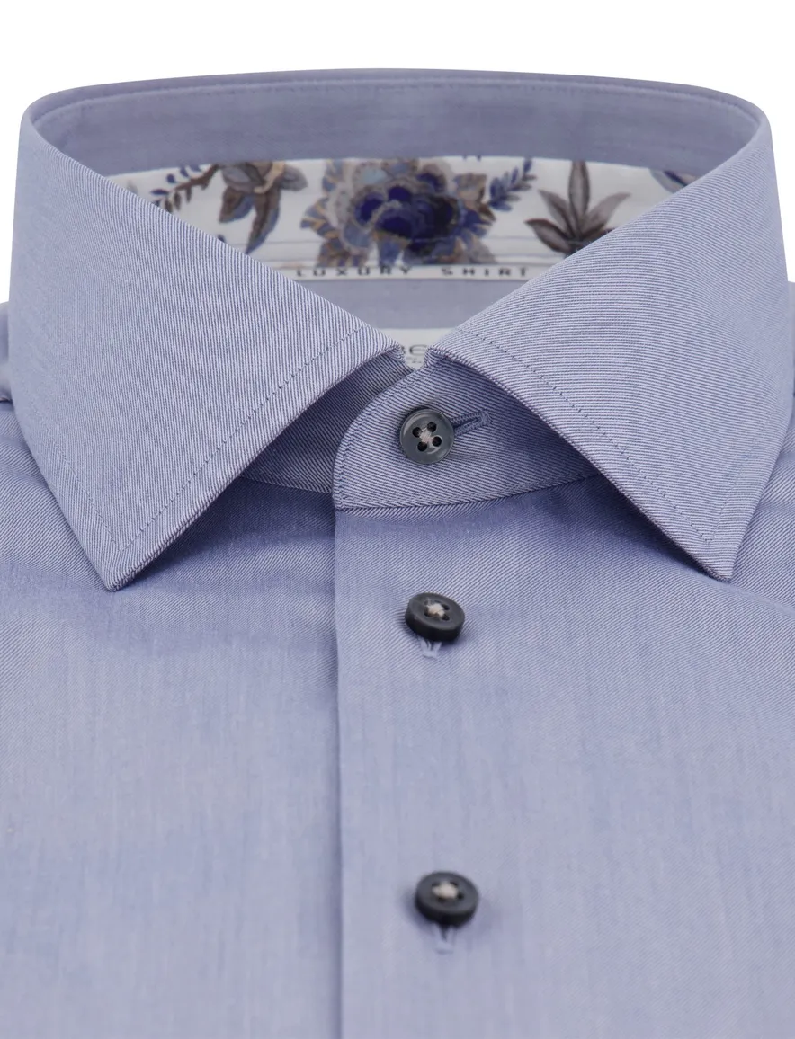 Eterna Luxury overhemd blauw Comfort Fit katoen