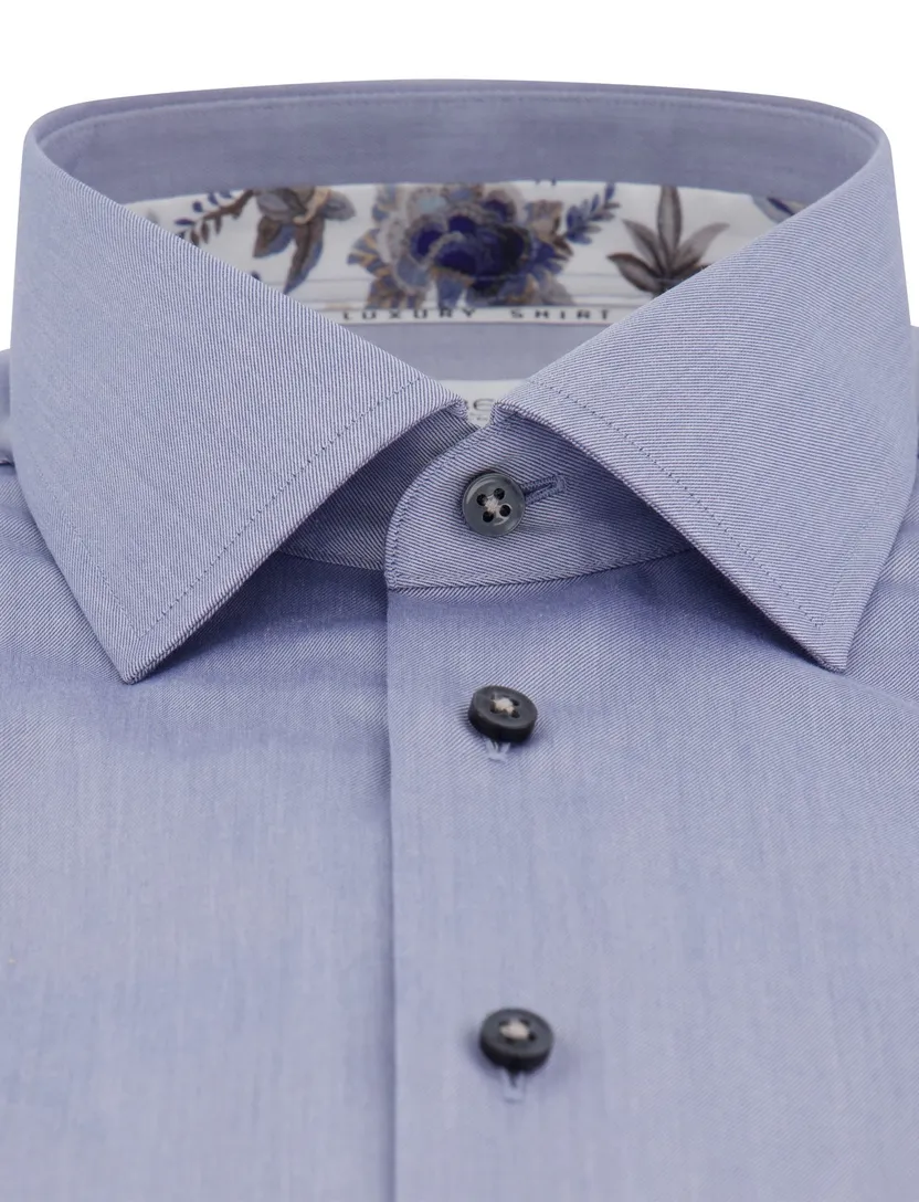 overhemd Eterna Luxury blauw Comfort Fit