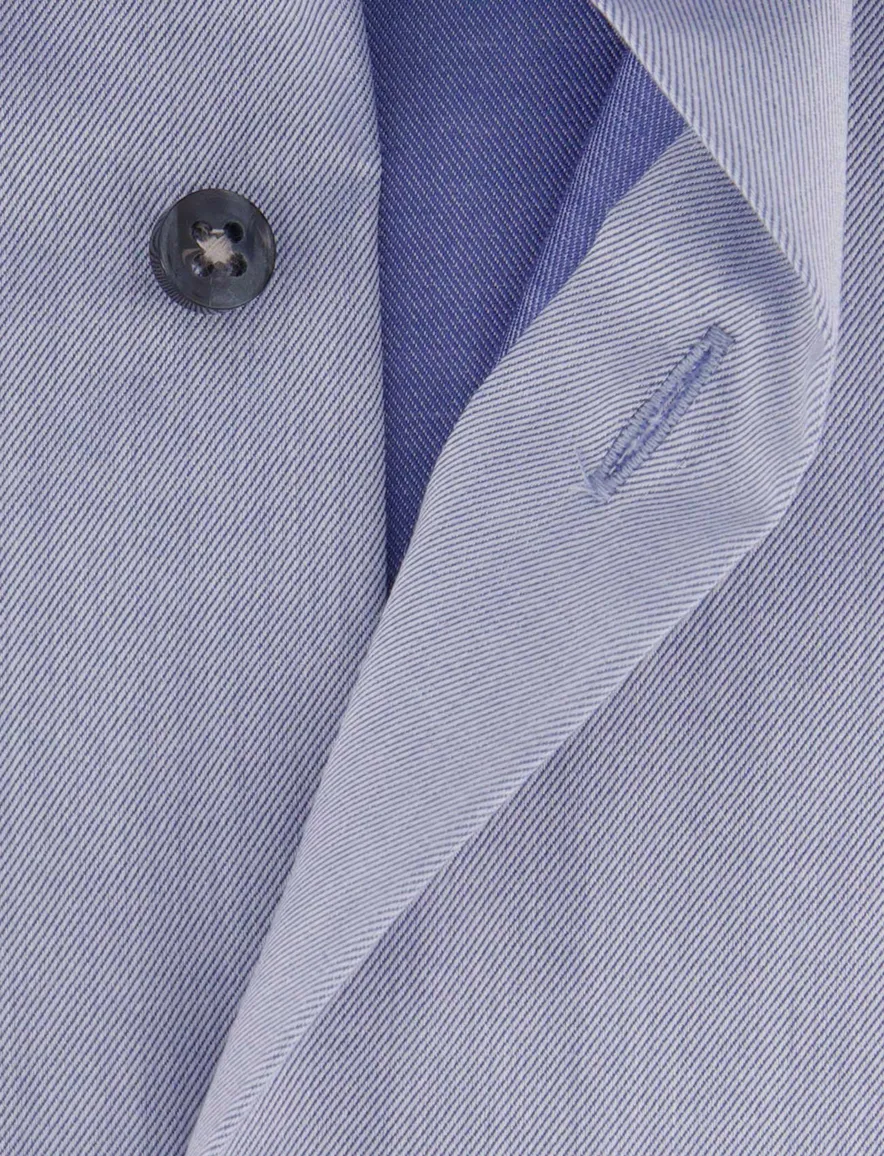 Eterna Luxury overhemd blauw Comfort Fit katoen