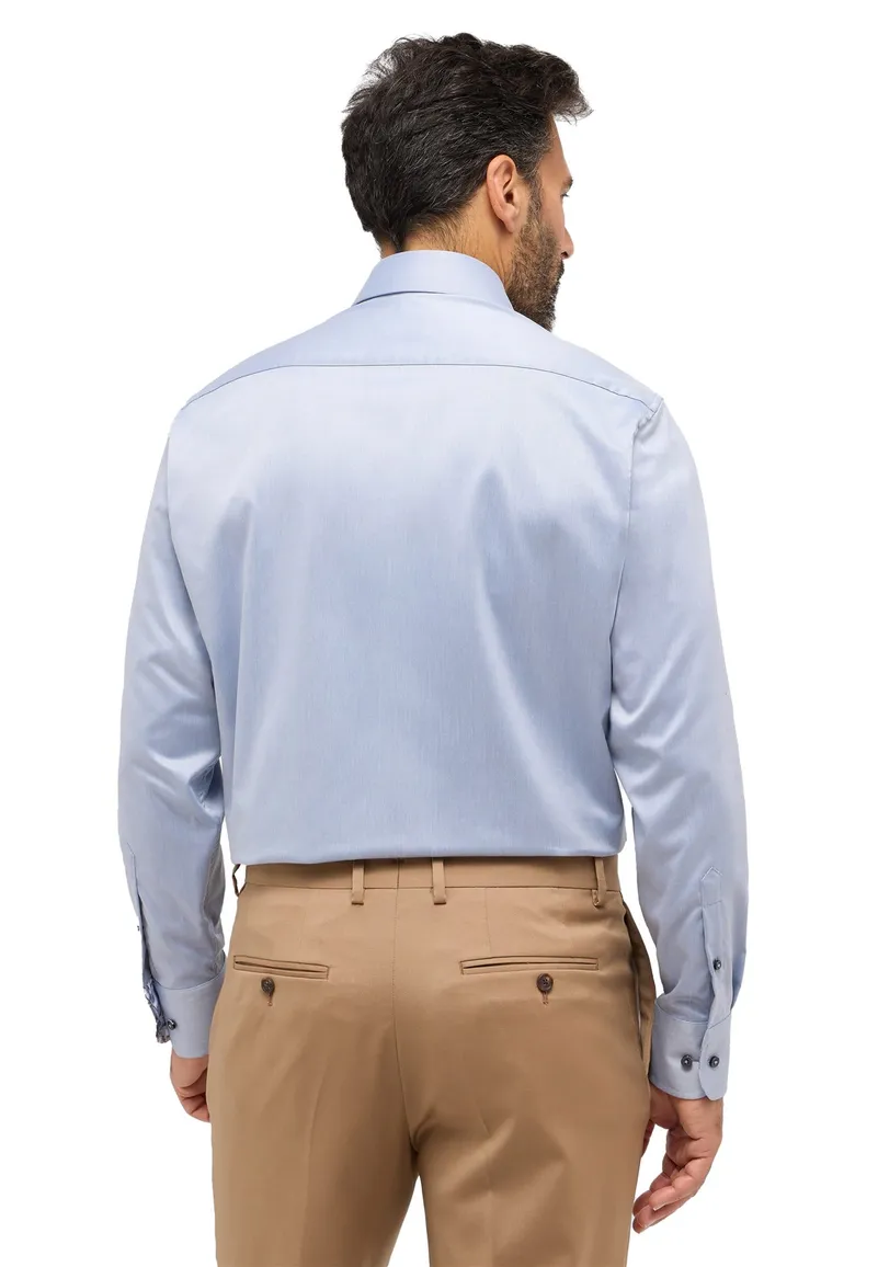Eterna Luxury overhemd blauw Comfort Fit katoen