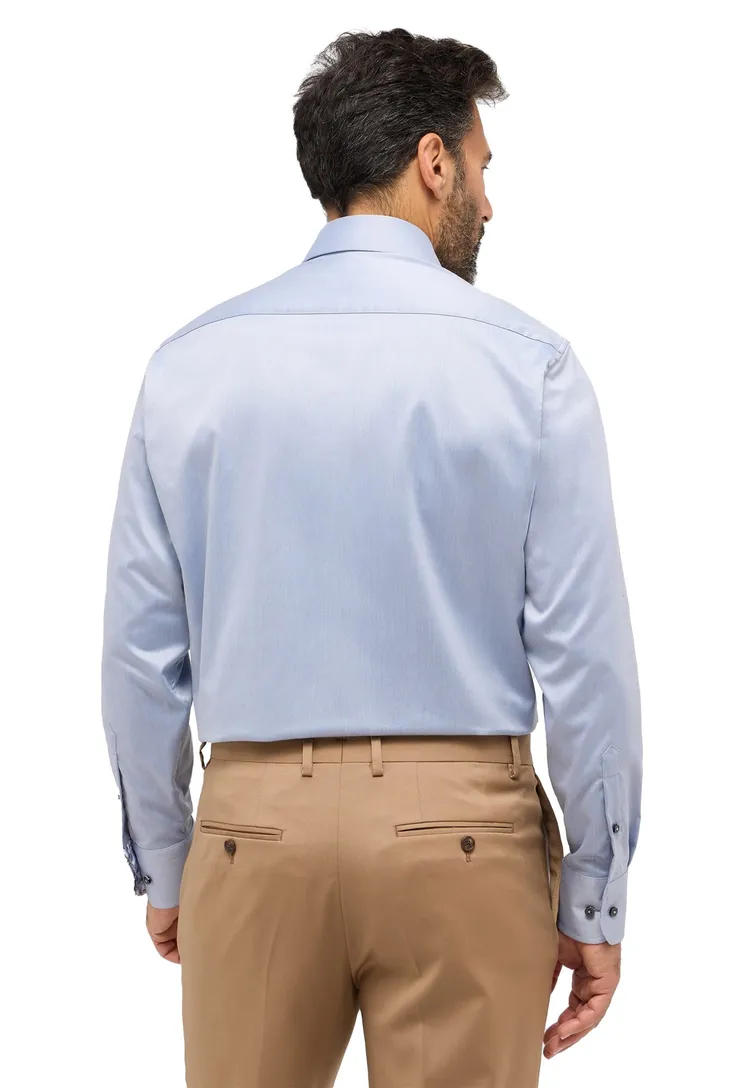 overhemd Eterna Luxury blauw Comfort Fit