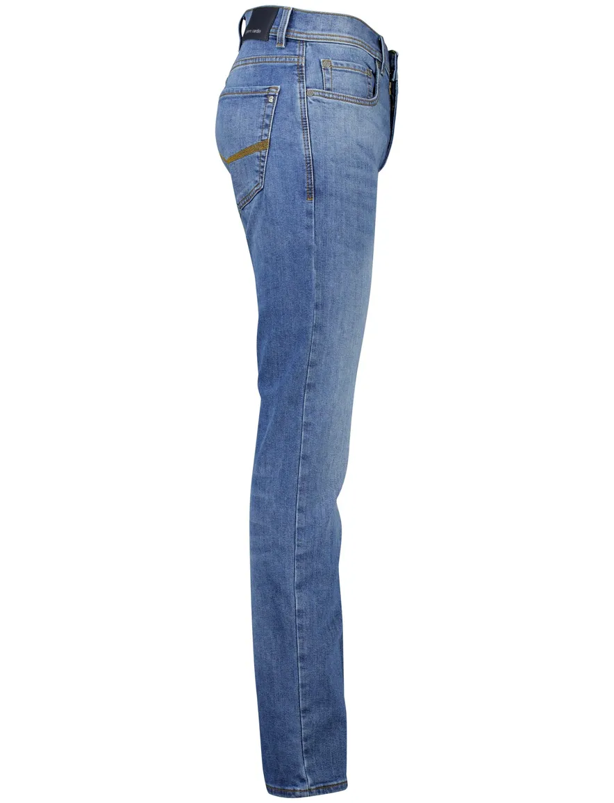 Pierre Cardin 5-p jeans blauw katoen Lyon Tapered