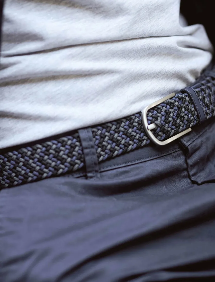 La Boucle riem Zurich donkerblauw zwart gevlochten