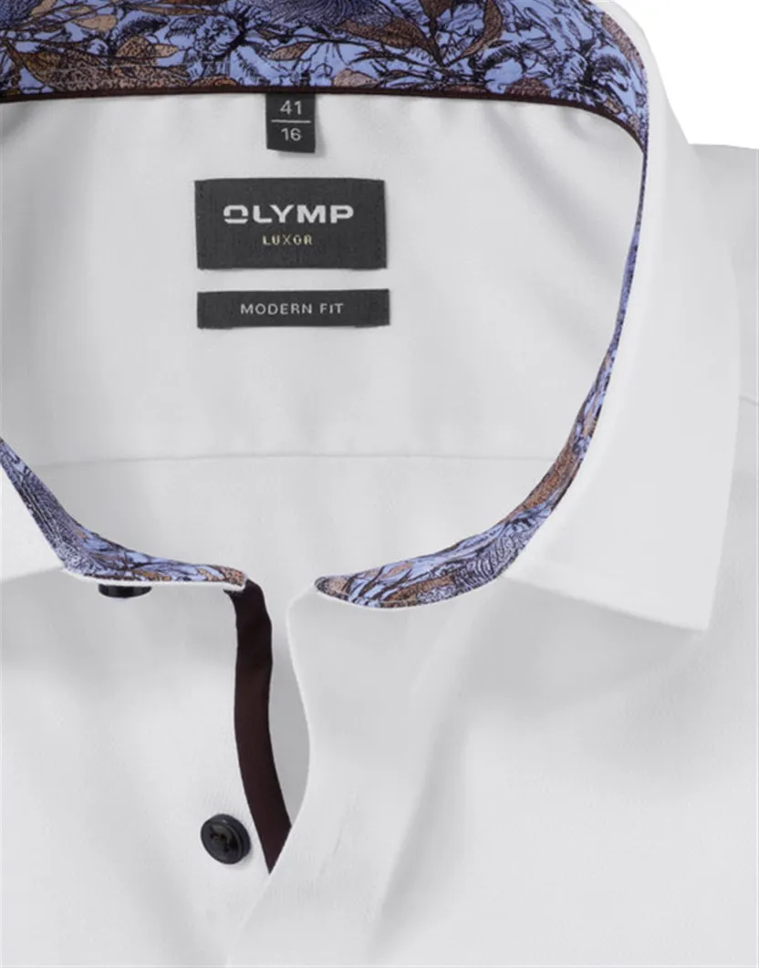 overhemd mouwlengte 7 Olymp Luxor Modern Fit wit borstzak