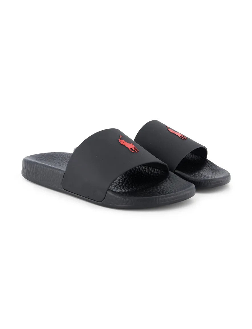 Polo Ralph Lauren slippers zwart rubber