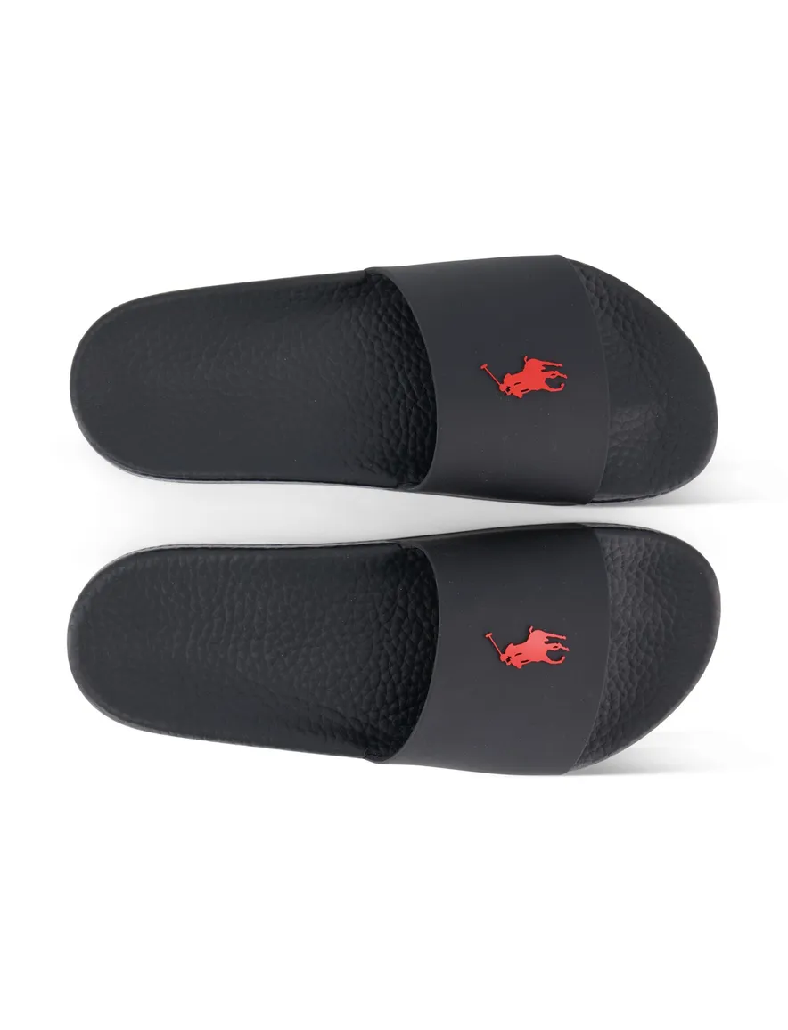 Polo Ralph Lauren slippers zwart rubber