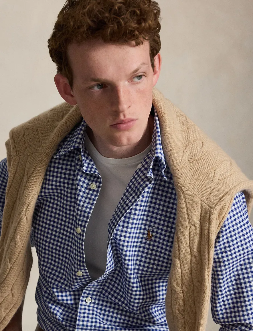 casual overhemd blauw Polo Ralph Lauren Custom Fit