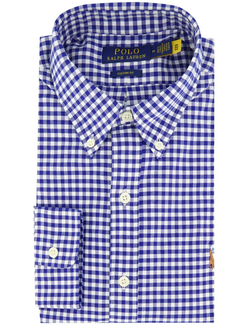 katoenen overhemd Polo Ralph Lauren geruit blauw