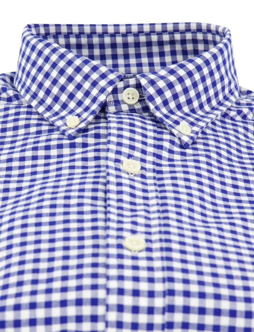 katoenen overhemd Polo Ralph Lauren geruit blauw