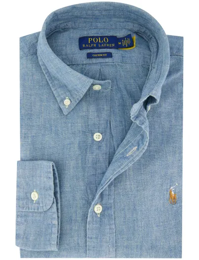 Polo Ralph Lauren Polo Ralph Lauren normale fit overhemd blauw effen denim