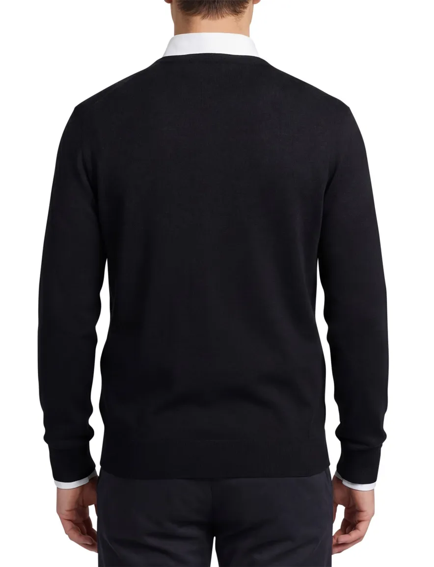 Polo Ralph Lauren trui zwart Slim Fit V-hals gebreid
