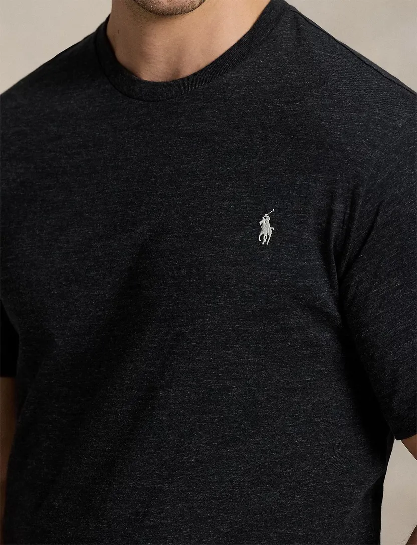 Big & Tall Polo Ralph Lauren t-shirt zwart gemeleerd