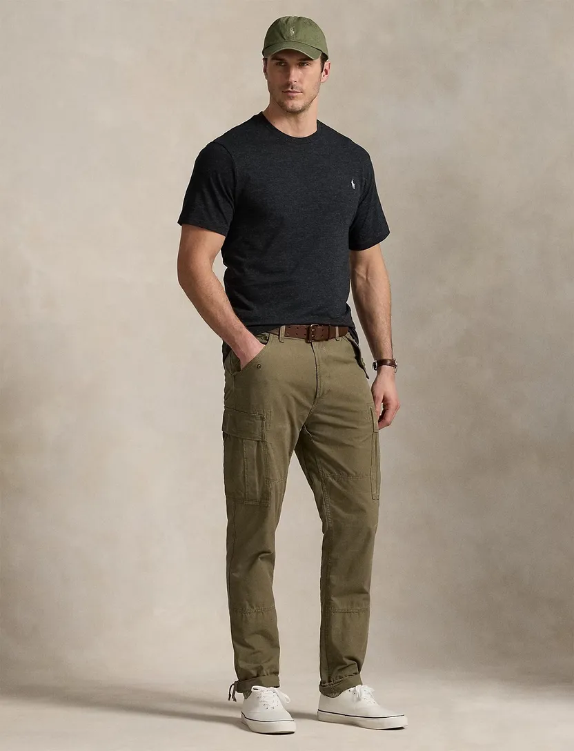 Big & Tall Polo Ralph Lauren t-shirt zwart gemeleerd