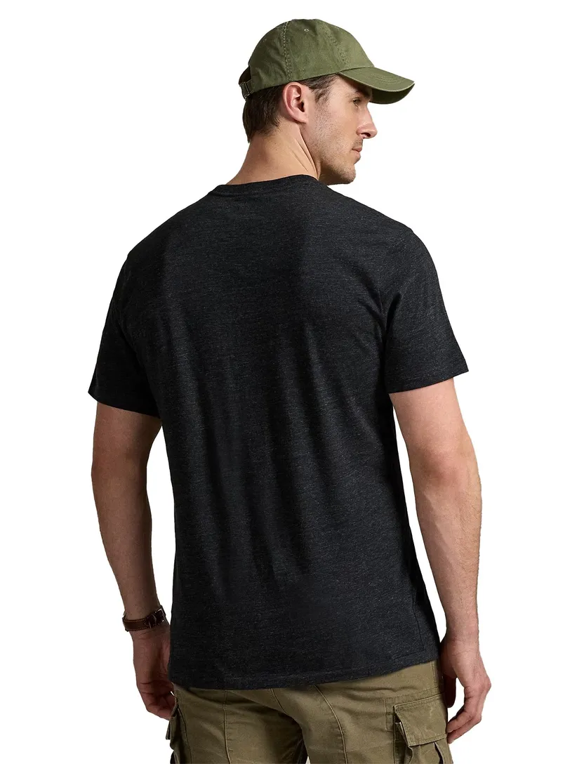 Big & Tall Polo Ralph Lauren t-shirt zwart gemeleerd