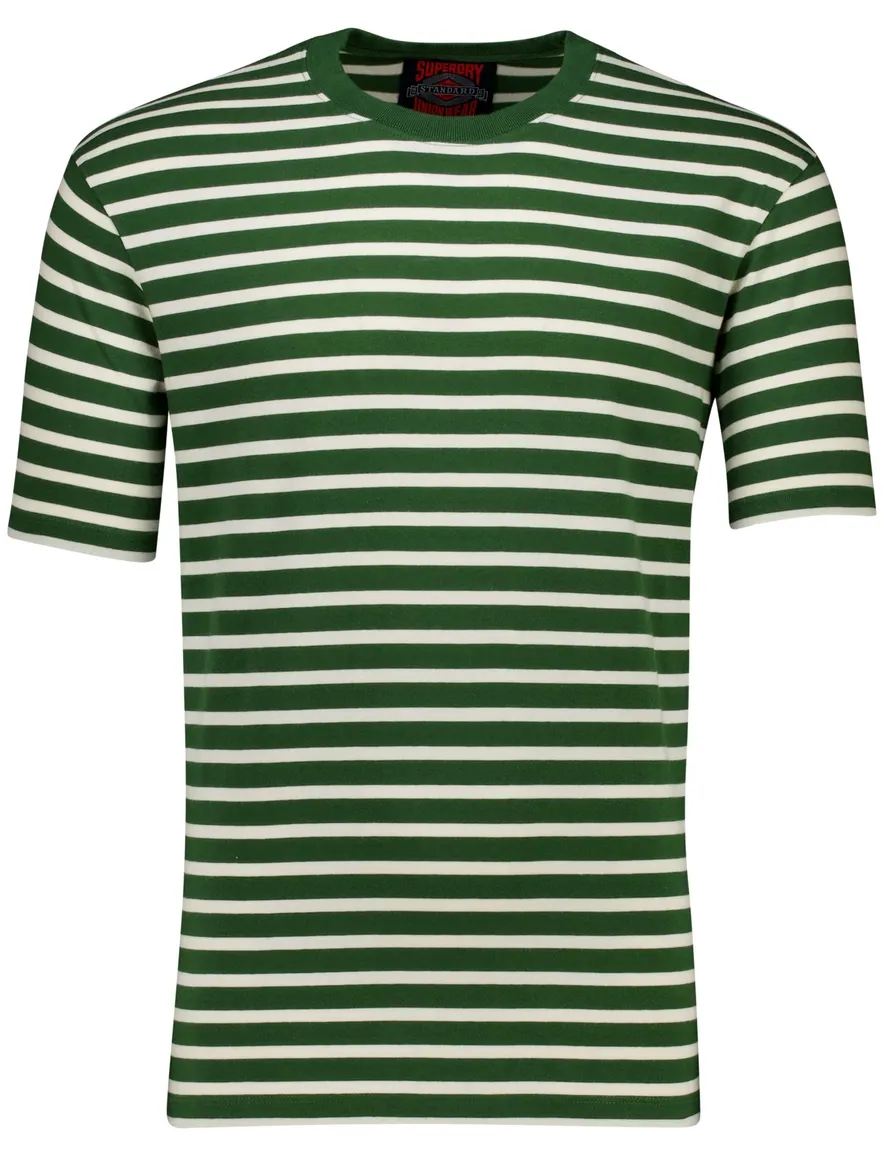 Superdry T-shirt groen wit gestreept