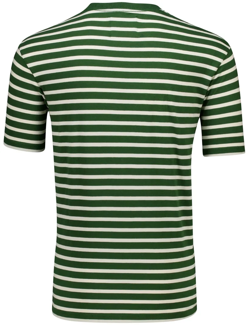 Superdry T-shirt groen wit gestreept katoen