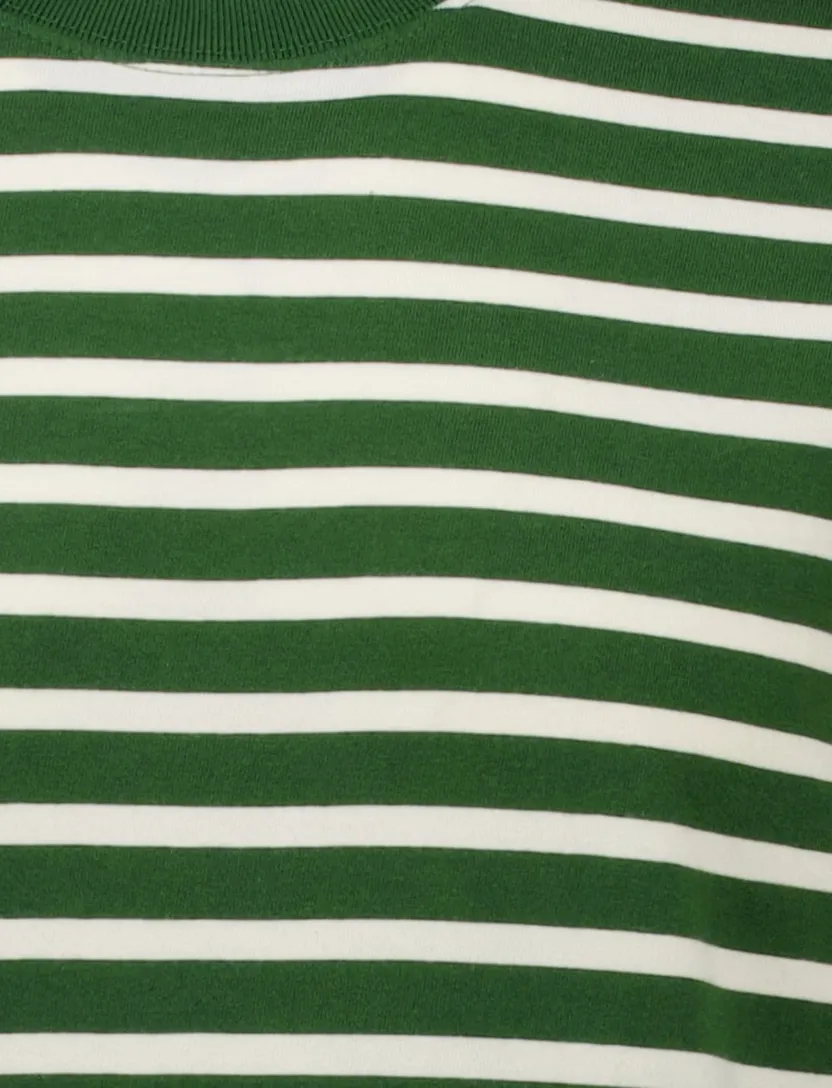 Superdry T-shirt groen wit gestreept katoen