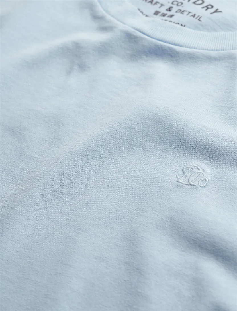 Superdry ronde hals t-shirt lichtblauw effen