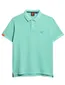 Superdry polo turquoise effen pique 2-knoops