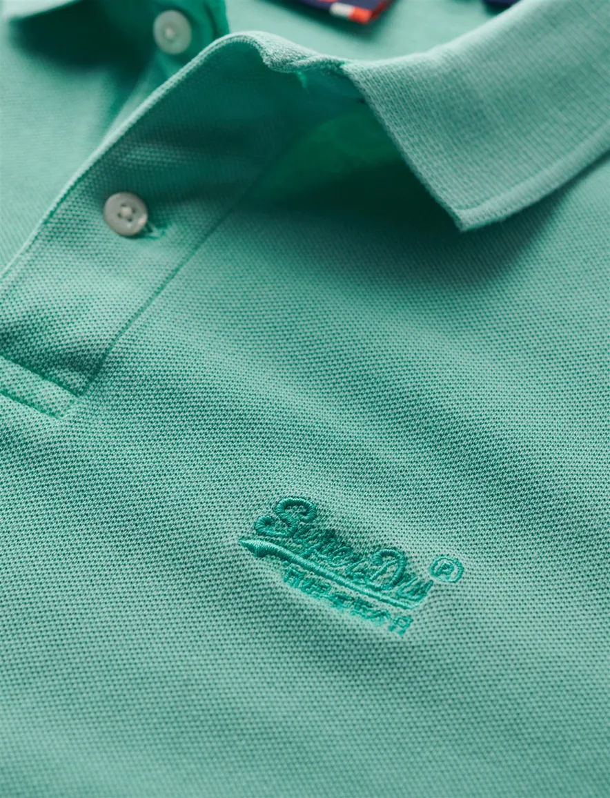 Superdry polo lichtblauw effen pique