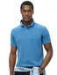 Superdry polo middenblauw pique korte mouw 2-knoops