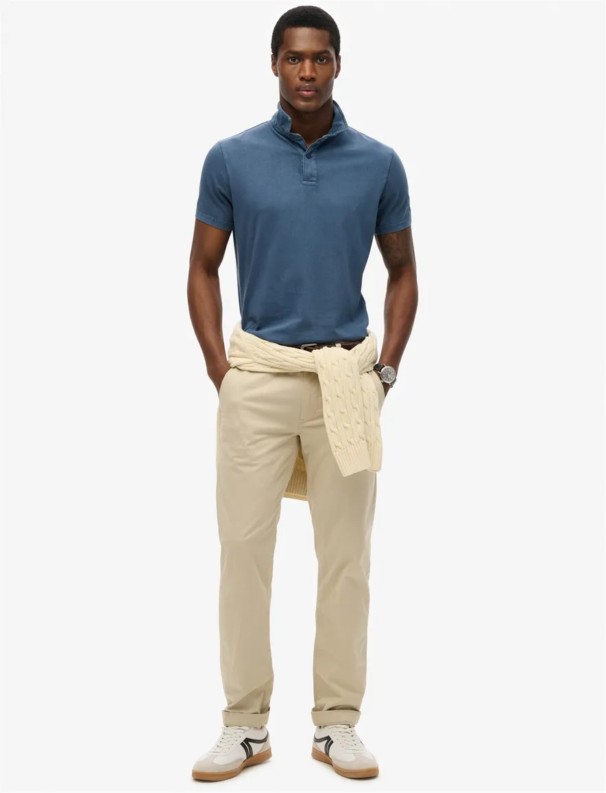 Superdry polo donkerblauw 2 knoops korte mouw
