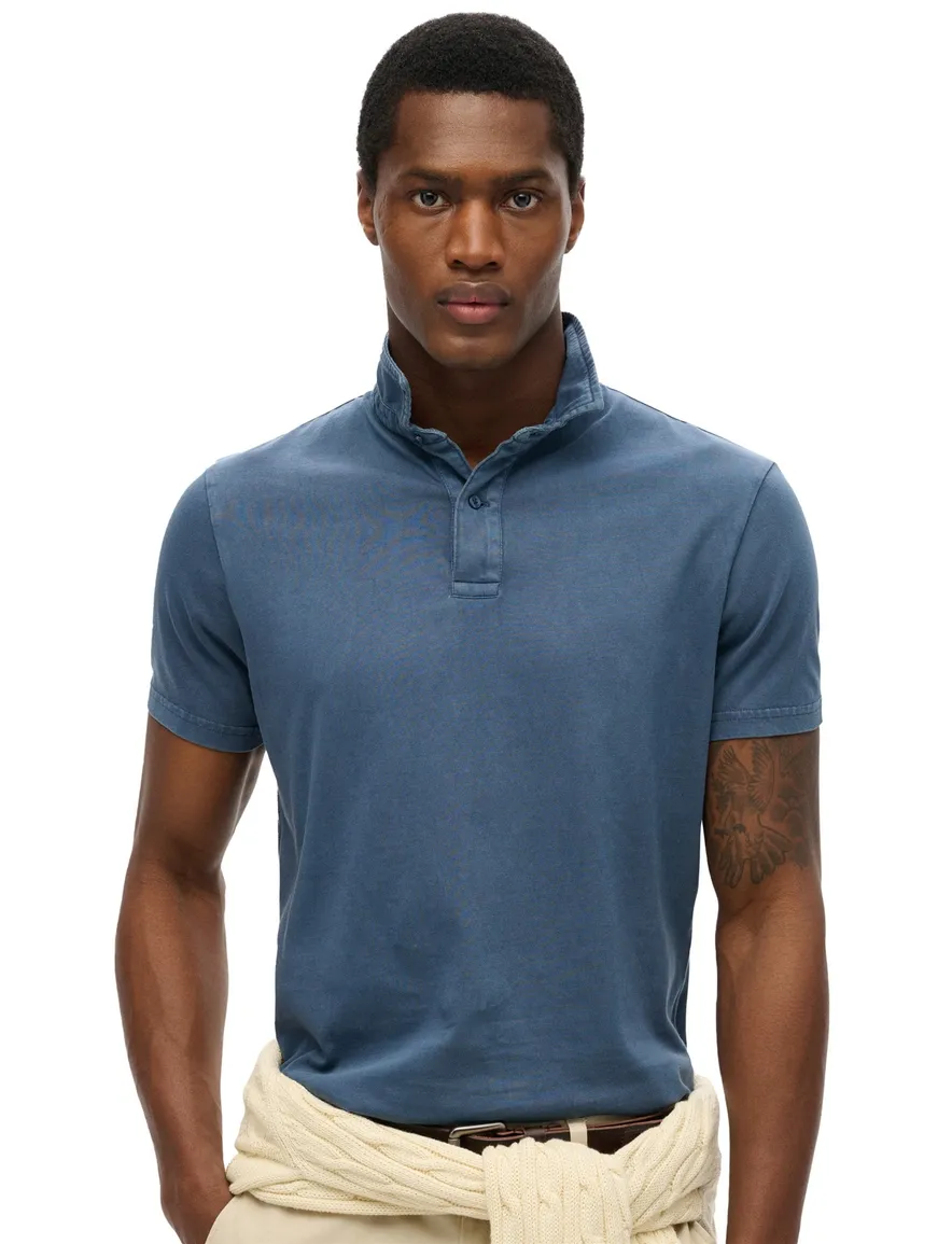 Superdry polo donkerblauw 2 knoops korte mouw