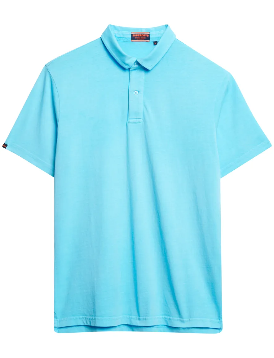 Superdry polo blauw effen katoen slim fit