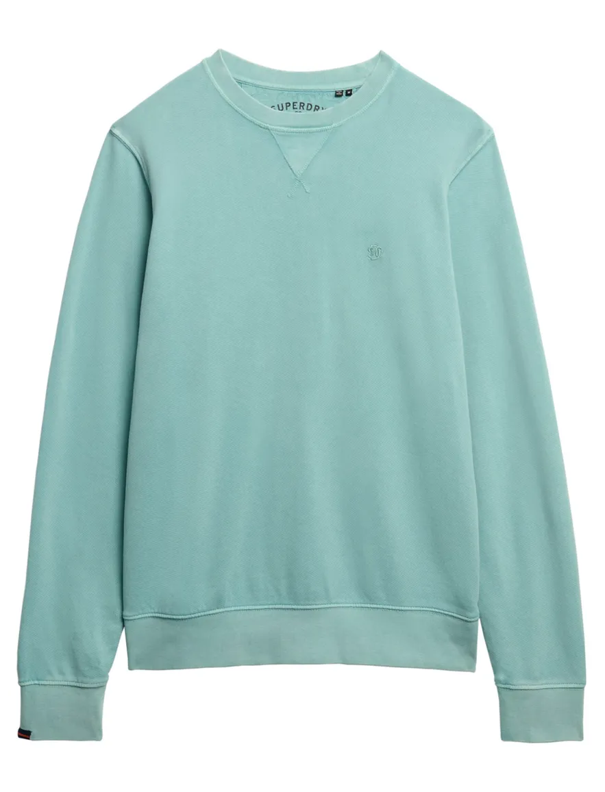 Superdry sweater turquoise effen ronde hals