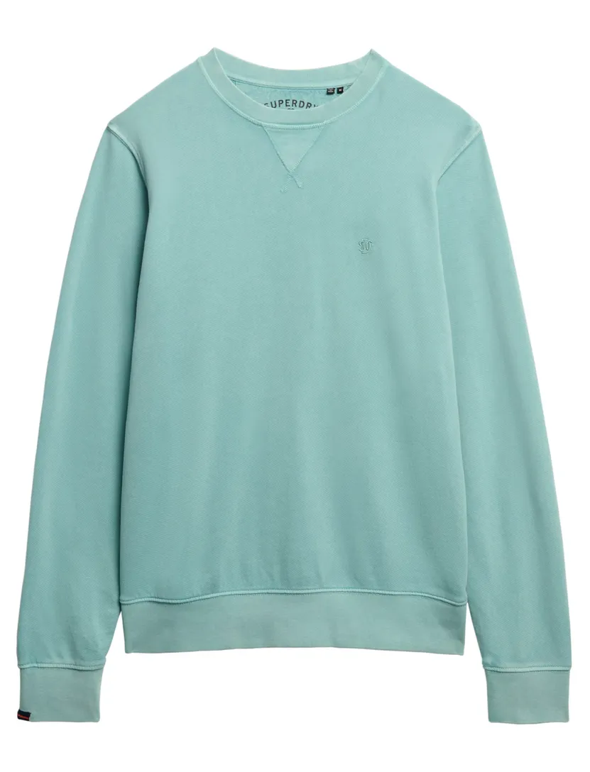 Superdry sweater turquoise katoen ronde hals