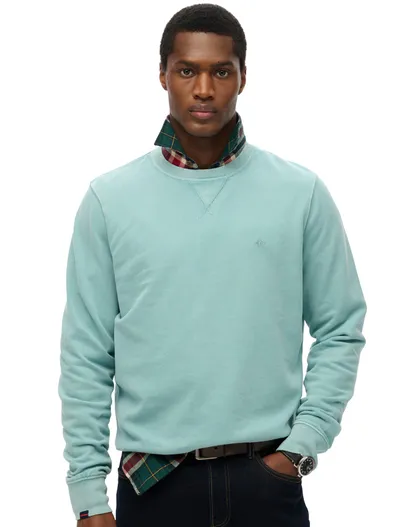 Superdry Superdry ronde hals sweater turquoise effen