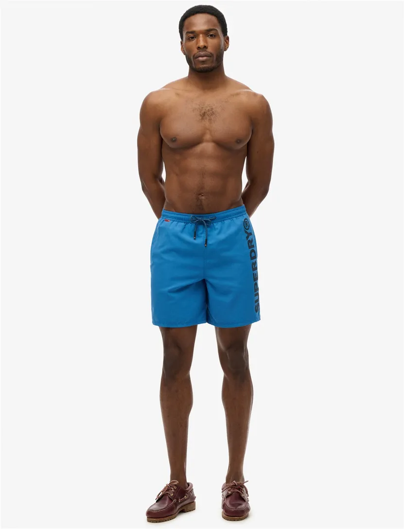 Superdry zwemshort blauw met letters
