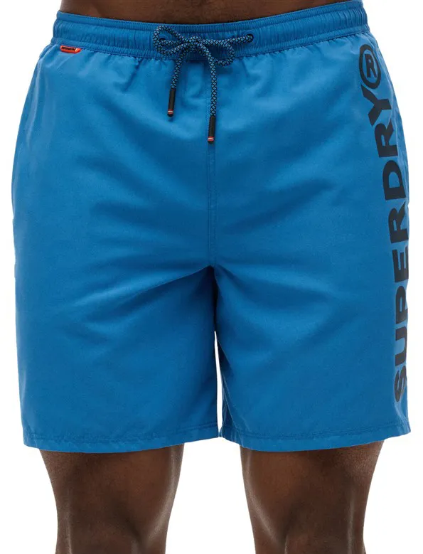 Superdry zwemshort blauw met letters